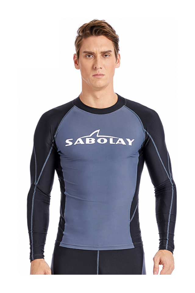 Sabolay Men's Long Sleeve Plus Size Quick Dry Sun Protection Rash Guard Top & Pants 