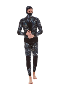 DIVESTAR Mens 7mm Coral Camo Wetsuit w/Open Cell Lining