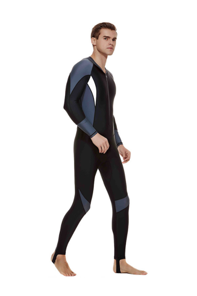 Sbart Men's Long Sleeve Plus Size Front Zip Sun Protection Dive Suit