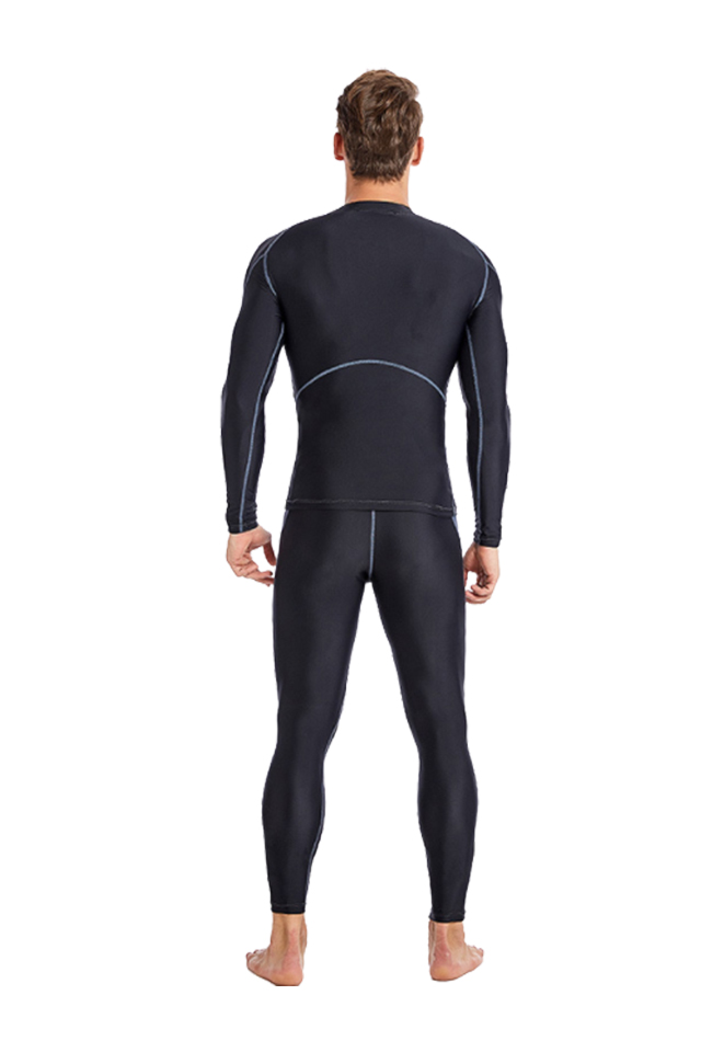 Sabolay Men\'s Long Sleeve Plus Size Quick Dry Sun Protection Rash Guard Top & Pants 