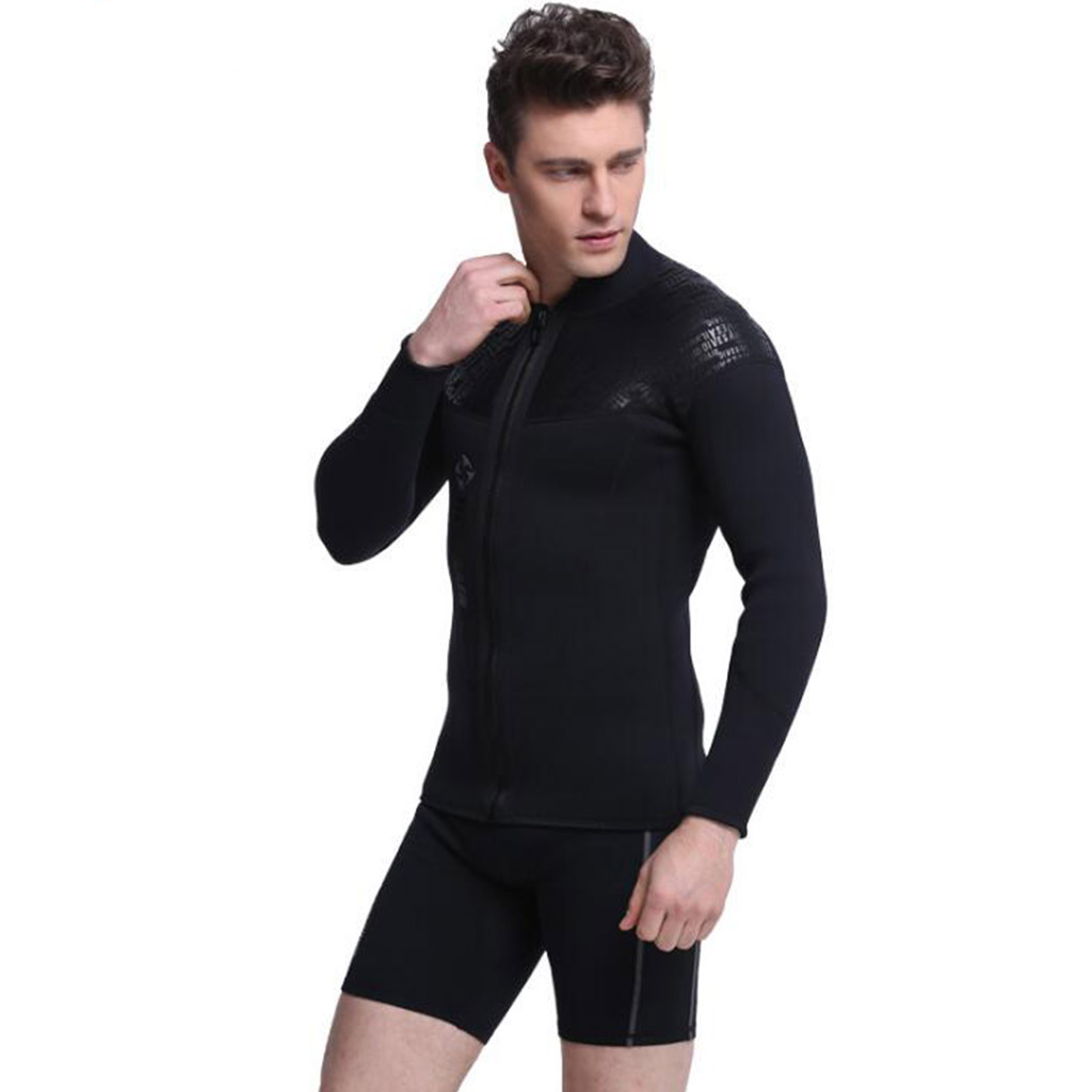 Dive & Sail Men's 3MM Scuba Jacket Long Sleeve Front Zip Wetsuit Top