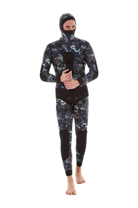 DIVESTAR 3mm Open Cell Lined Coral Camo Wetsuit