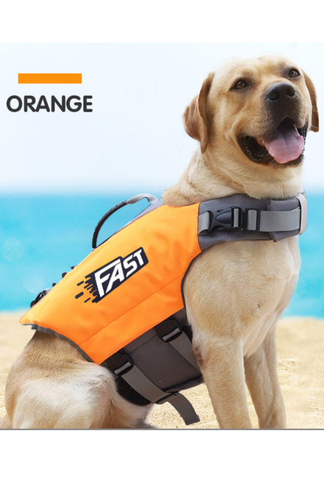 DOTON Dog\'s Reflective Printed Adjustable Rescue Handle Life Jacket for Swimming