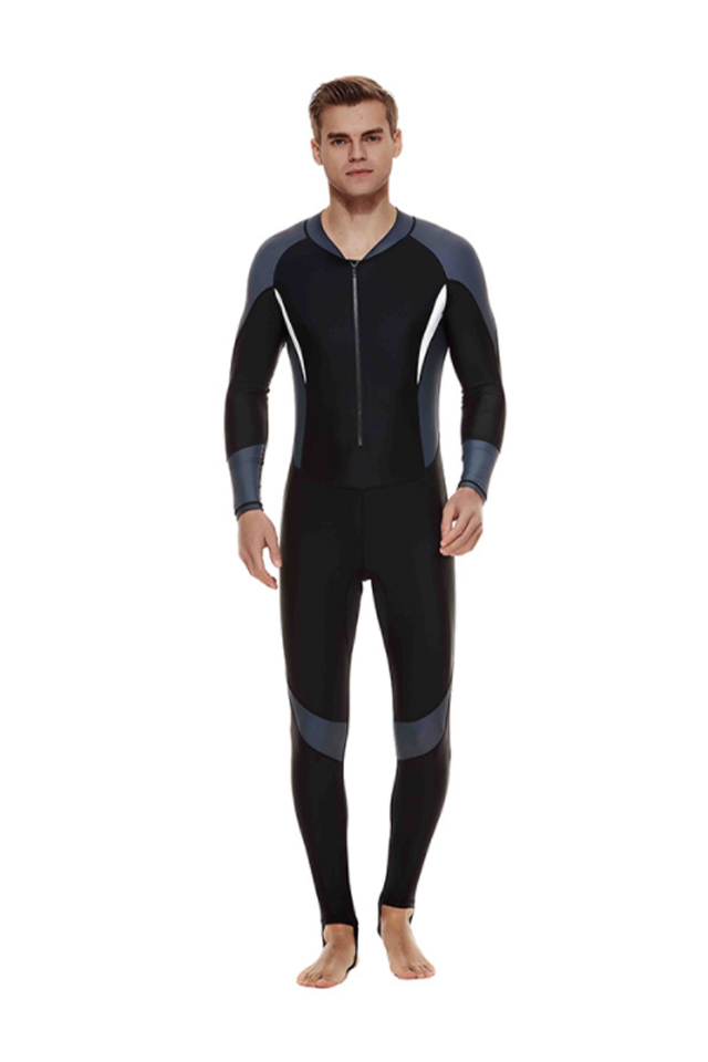 Sbart Men's Long Sleeve Plus Size Front Zip Sun Protection Dive Suit