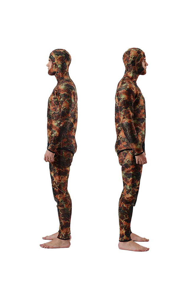 SLINX Mens Beavertail 2 Piece 5mm Camo Wetsuit