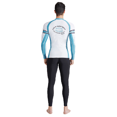 SABOLAY Men\'s Plus Size Long Sleeve Shirt Pants Surfing Rash Guard Set
