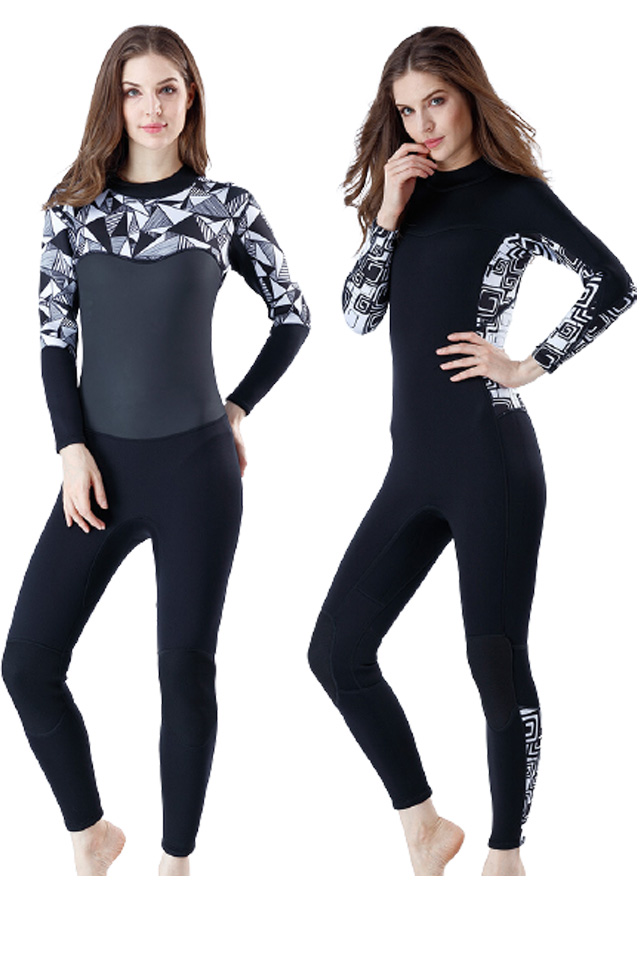 MYLEDI 3MM Womens Geometric Print Full Body Wetsuit