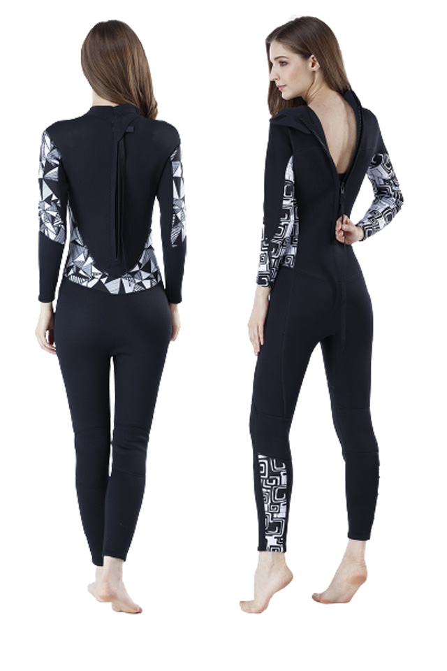 MYLEDI 3MM Womens Geometric Print Full Body Wetsuit