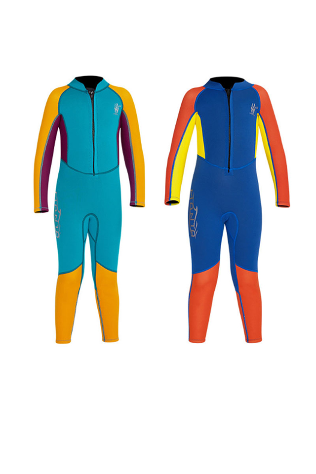 Dive & Sail Boys 2.5MM Colorful Front Zip Full Wetsuit