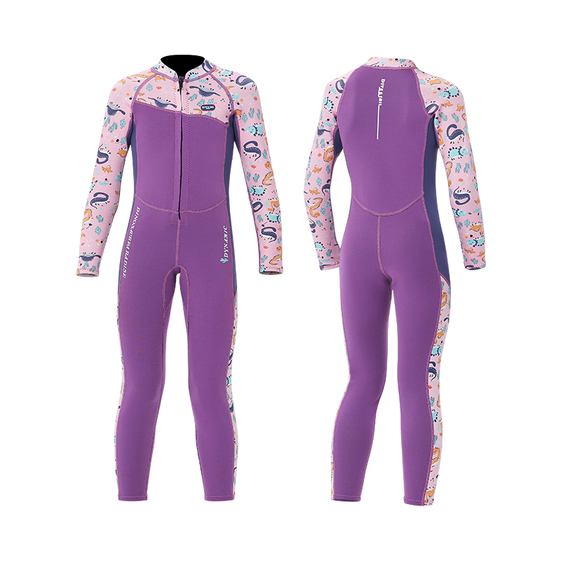 DIVE & SAIL Girls 2.5mm Full Legth Front Zip Keep Warm Scuba Diving Wetsuit