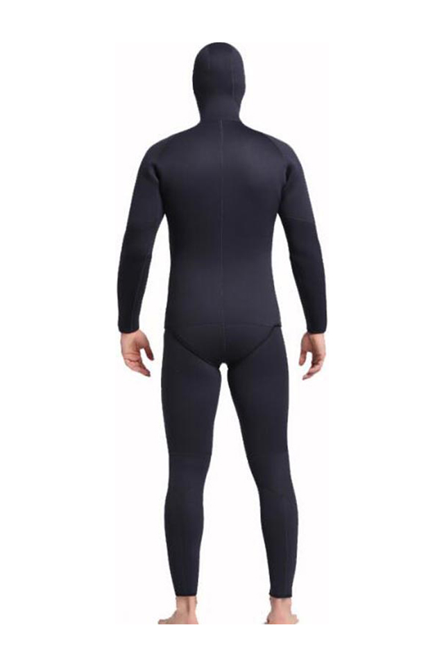 SBART Two Piece Men\'s 5MM Flatlock Zipperless Wetsuit with Hood