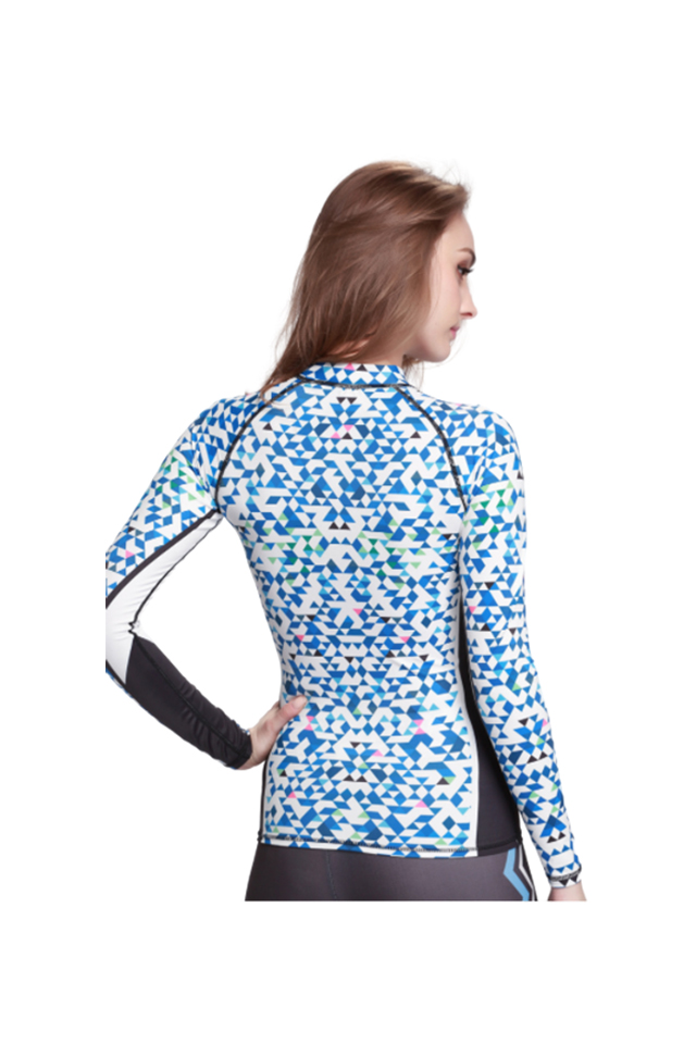 Sbart Women\'s Long Sleeve Front Zip Sun Protection Rash Guard Top