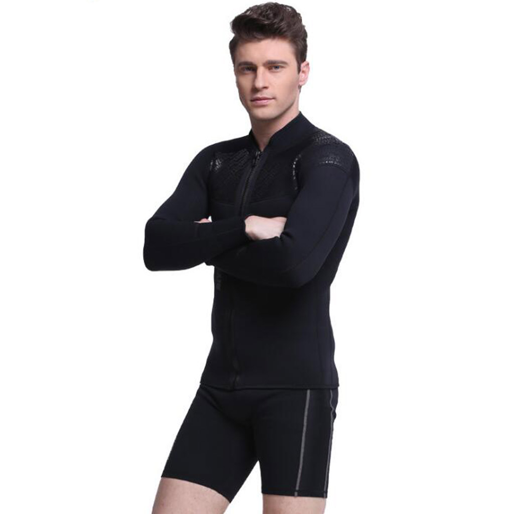 Neoprene Water Sports Diving Jacket Long Sleeve Wetsuits Top Swim Suits Men 