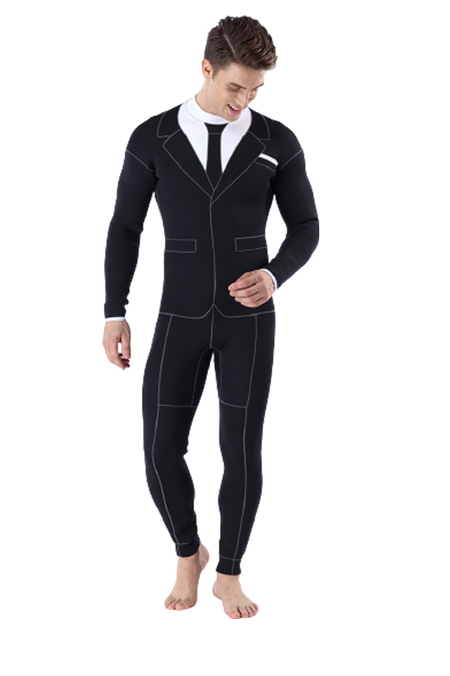 MYLEDI 3MM Cool Tuxedo Suit & Tie Plus Size Wetsuit