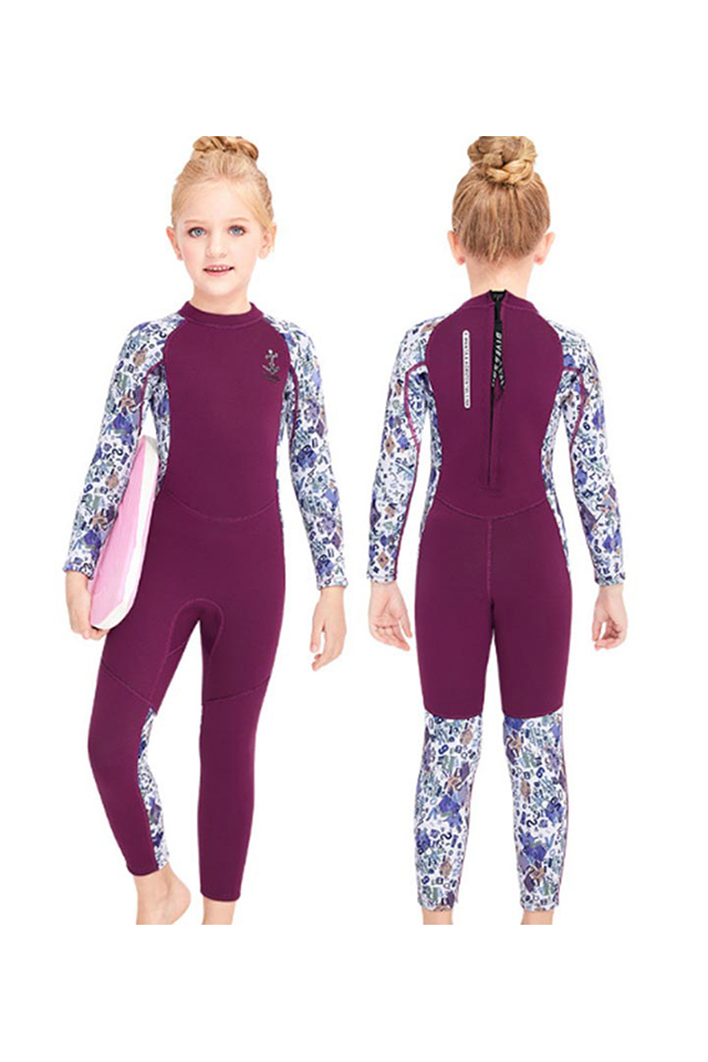 DIVE & Sail Girls 2.5MM Colorful Cartoon Full Wetsuit