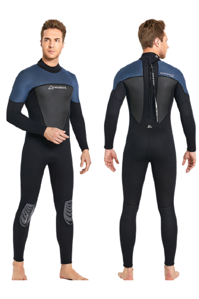 DIVE&SAIL Adult's 3MM Neoprene Back Zip Long Sleeve Full Body Wetsuit