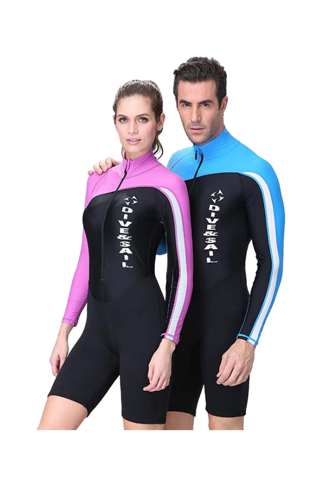 DIVE&SAIL 1.5MM Women Long Sleeve One-piece Wetsuit Diving Suit Stocking 