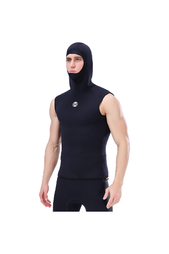 Women Men 3mm Neoprene Hooded Diving Vest Scuba Surf Sleeveless Wetsuits Tops 