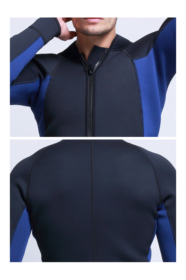 MYLEDI Men\'s 3MM Neoprene Long Sleeve Front Zip Windproof Wetsuit Jacket