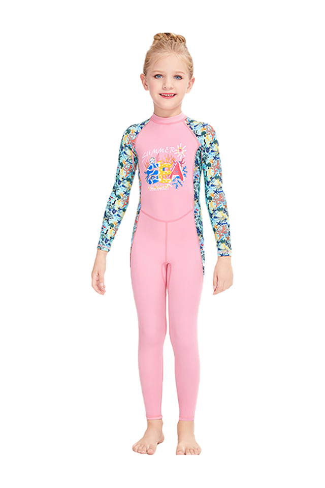 DIVE & SAIL Girls Cartoon Long Sleeve Dive Swimming Wetsuit
