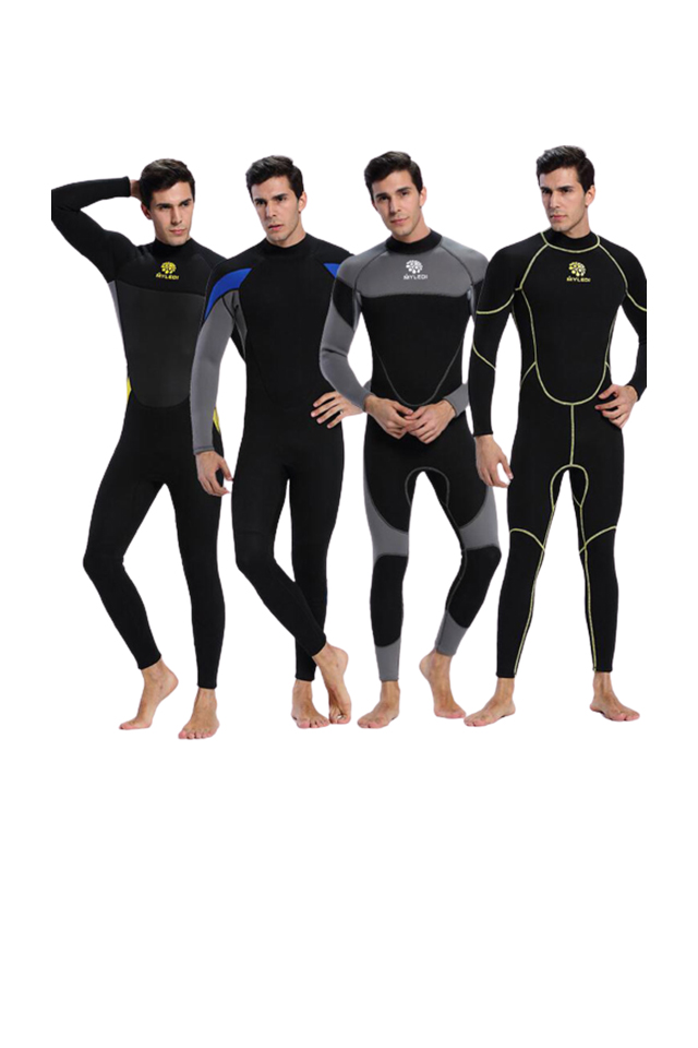 MYLEDI Men\'s 3mm Back Zip Wetsuit Full Free Diving Neoprene Suit