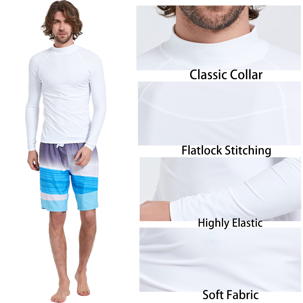 Sbart Men\'s Long Sleeve UPF 50 Surf Rash Guard Shirt