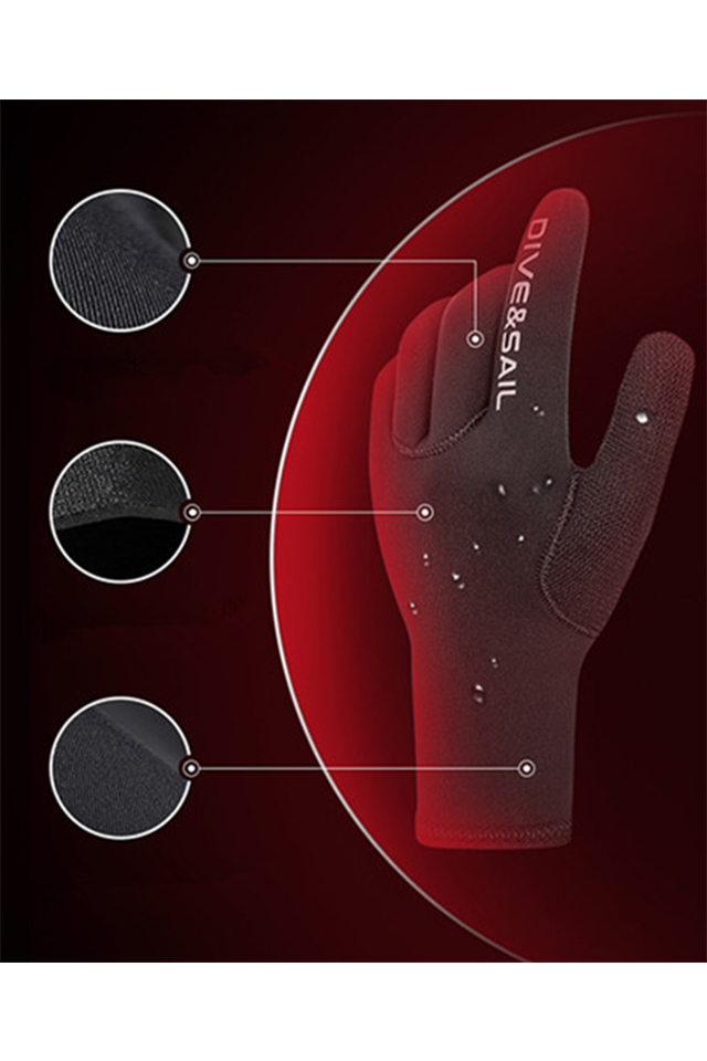 DIVE&SAIL Adults\' 3mm Neoprene Non-slip Abrasion Resistant Warm Wetsuit Gloves