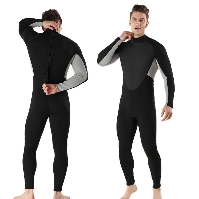 MYLEDI Men\'s Back Zip One-piece 3MM Long Sleeve Scuba Diving Wetsuit