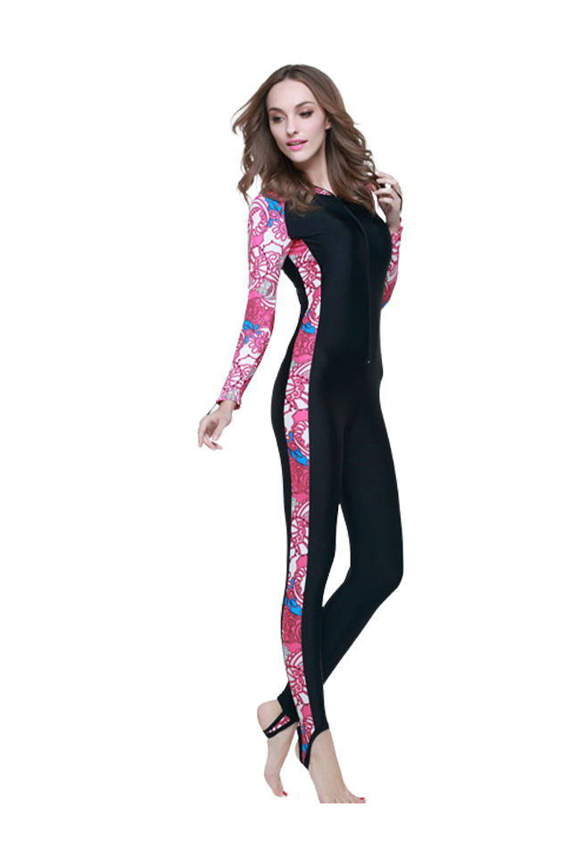 Sbart Women's Full Body Front Zip Sun Protection Plus Size Dive Suit