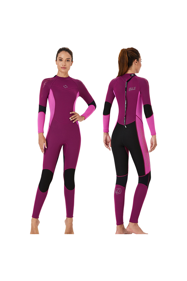  Women Wetsuit Full Body Long Sleeve Sunscreen Zipper Surfing  Diving Plus Size Swimsuits,Red,L : Sports & Outdoors